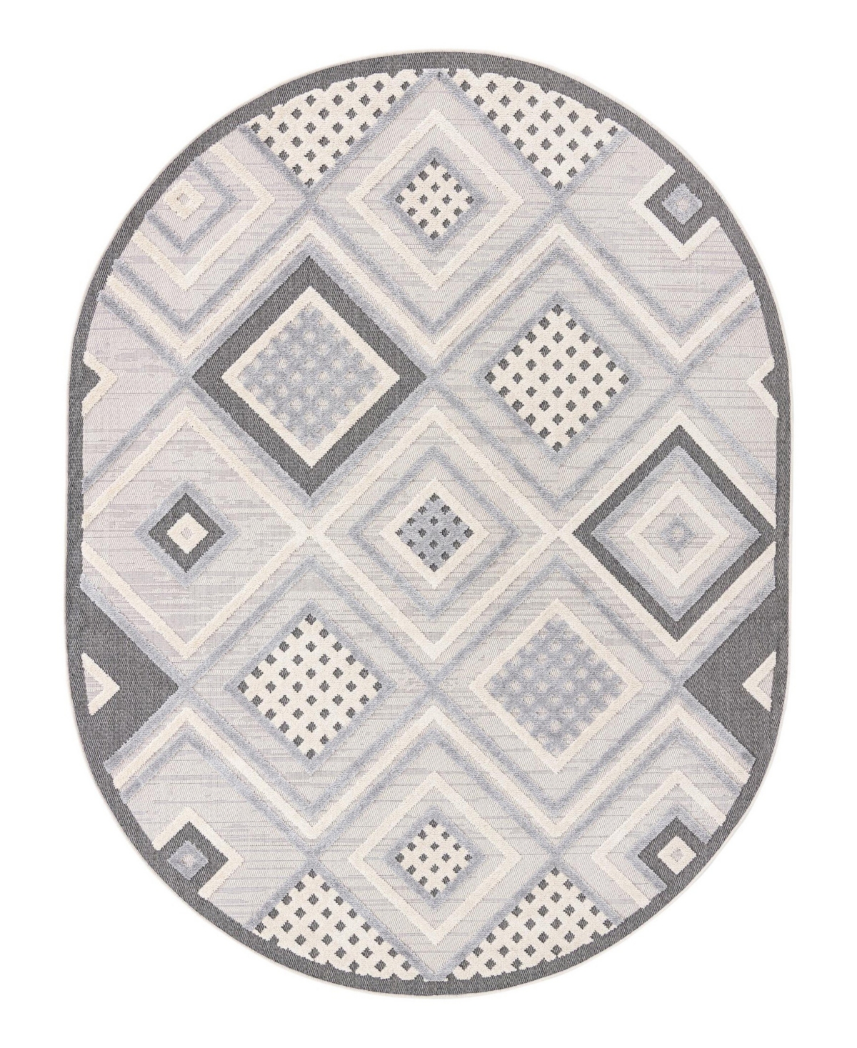 Bayshore Home Guthrie Gut-09 7'10in x 10' Oval Area Rug - Beige, Sand