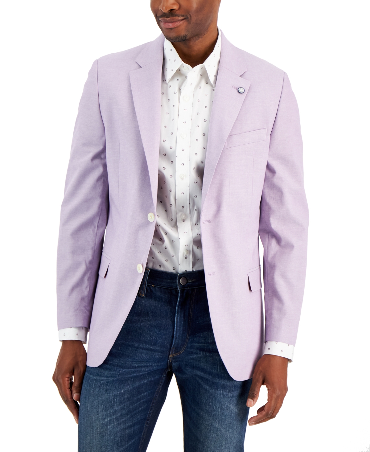 Nautica Mens Modern Fit Stretch Chambray Sport Coat Smart Closet