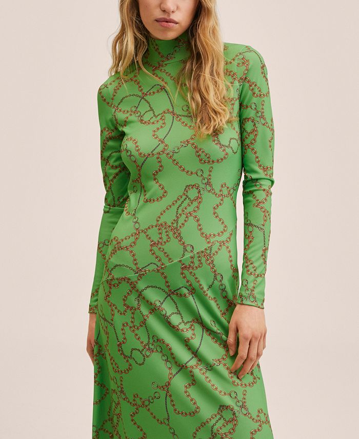 MANGO Women's Chain Print Dress Macy's