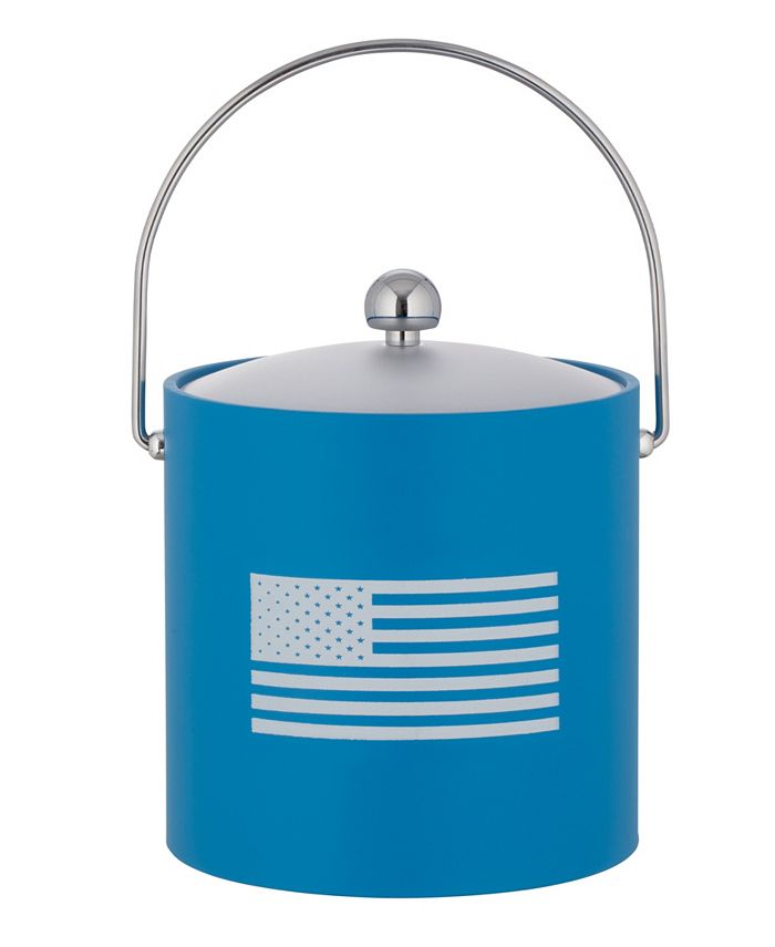 Kraftware Pastimes Ice Bucket - 3 Quart Capacity, Process Blue, Insulated, Leatherette Wrap Design - View #6