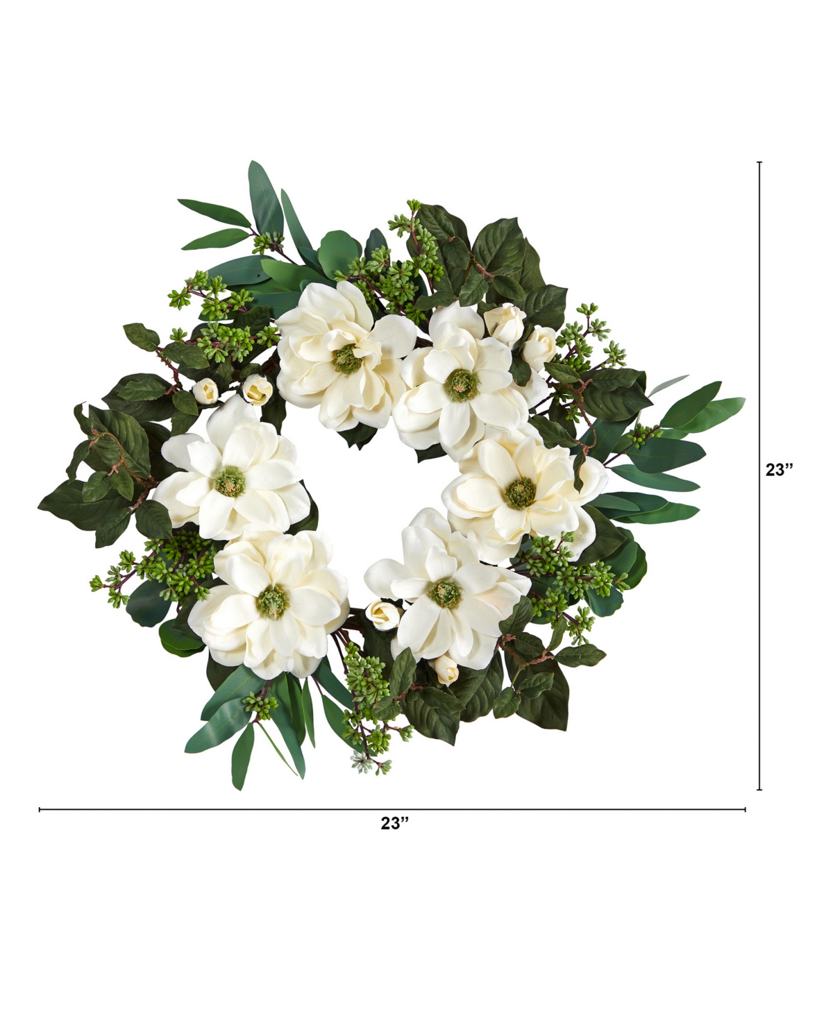 Magnolia, Eucalyptus and Berries Artificial Wreath,