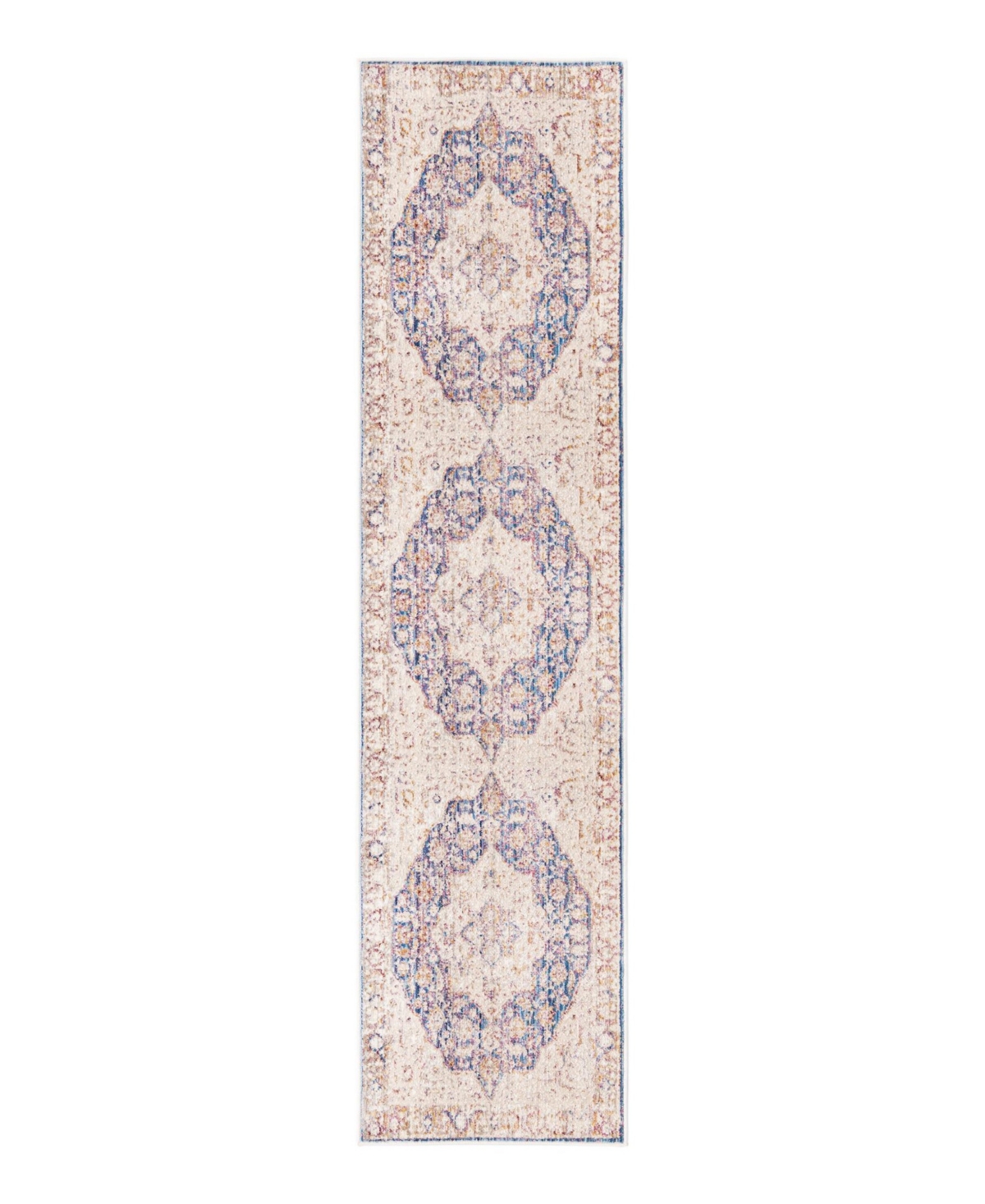 Bayshore Home Closeout!  High-low Pile Iyer Iye08 2' X 8' Runner Area Rug In Blue,ivory