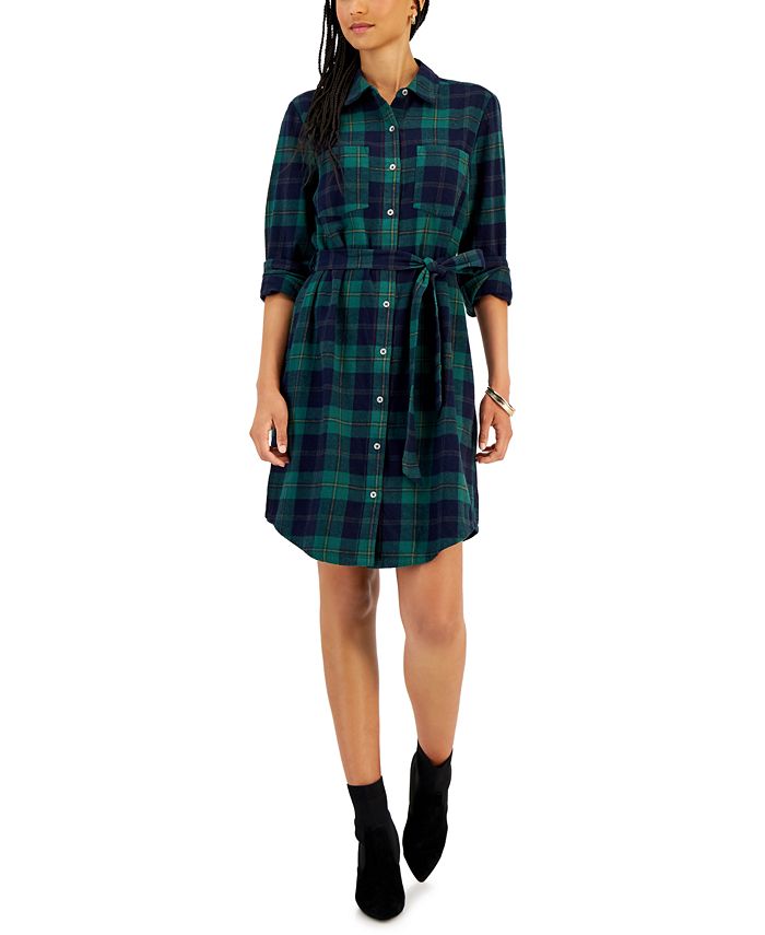Style & Co Women's Plaid Shirtdress, Created for Macy's - Macy's