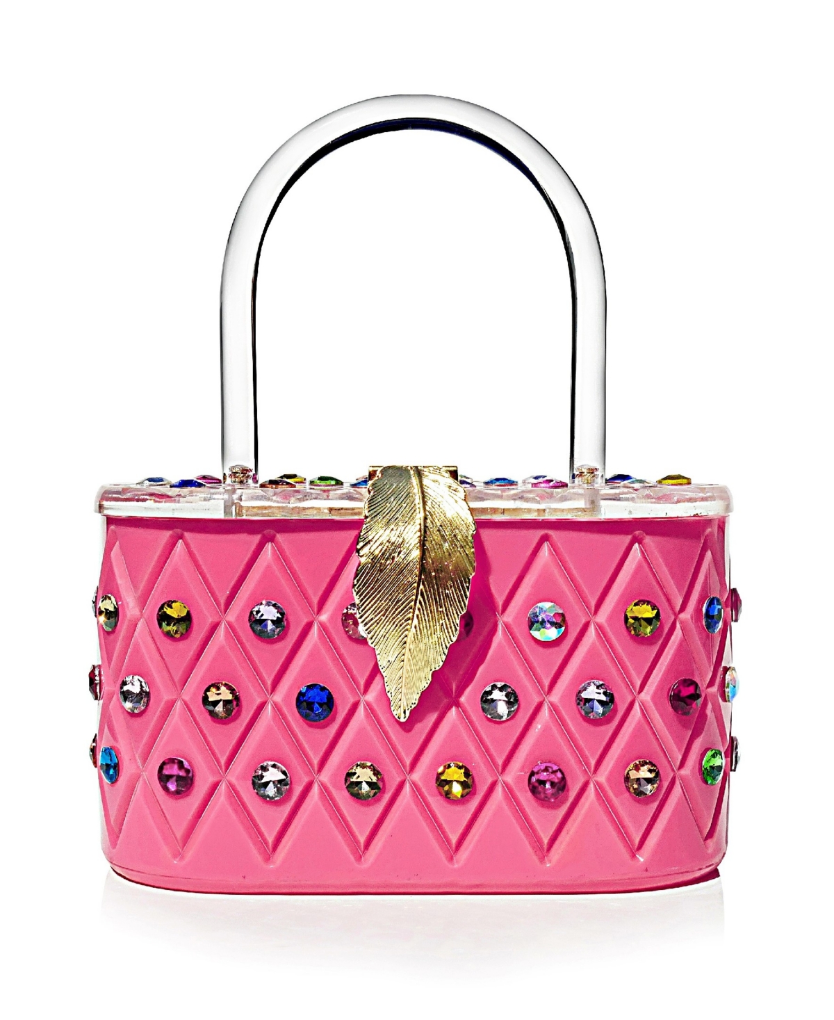 Milanblocks Women's Angel Rainbow Acrylic Box Clutch Bag In Pink