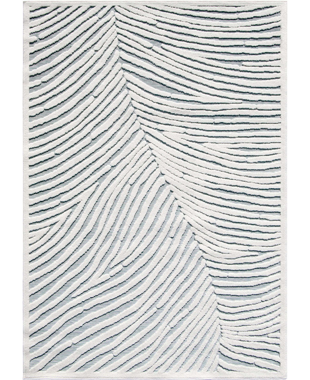 Edgewater Living Prima Loop PRL11 5'2in x 7'6in Outdoor Area Rug - White Mist