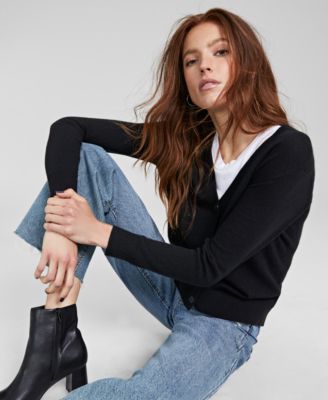 Charter Club - Women's 100% Cashmere Boyfriend Cardigan