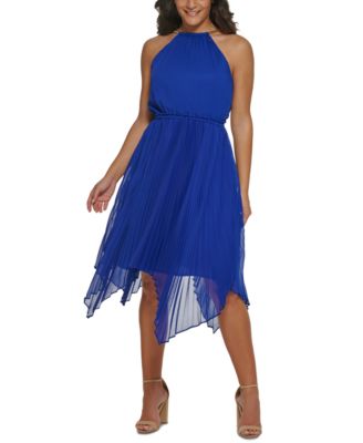 Royal Blue Handkerchief Hem Dress