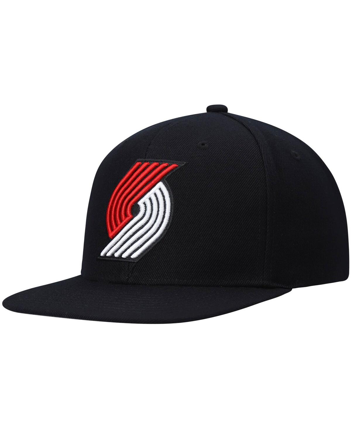 Mitchell & Ness Men's  Black Portland Trail Blazers Ground 2.0 Snapback Hat