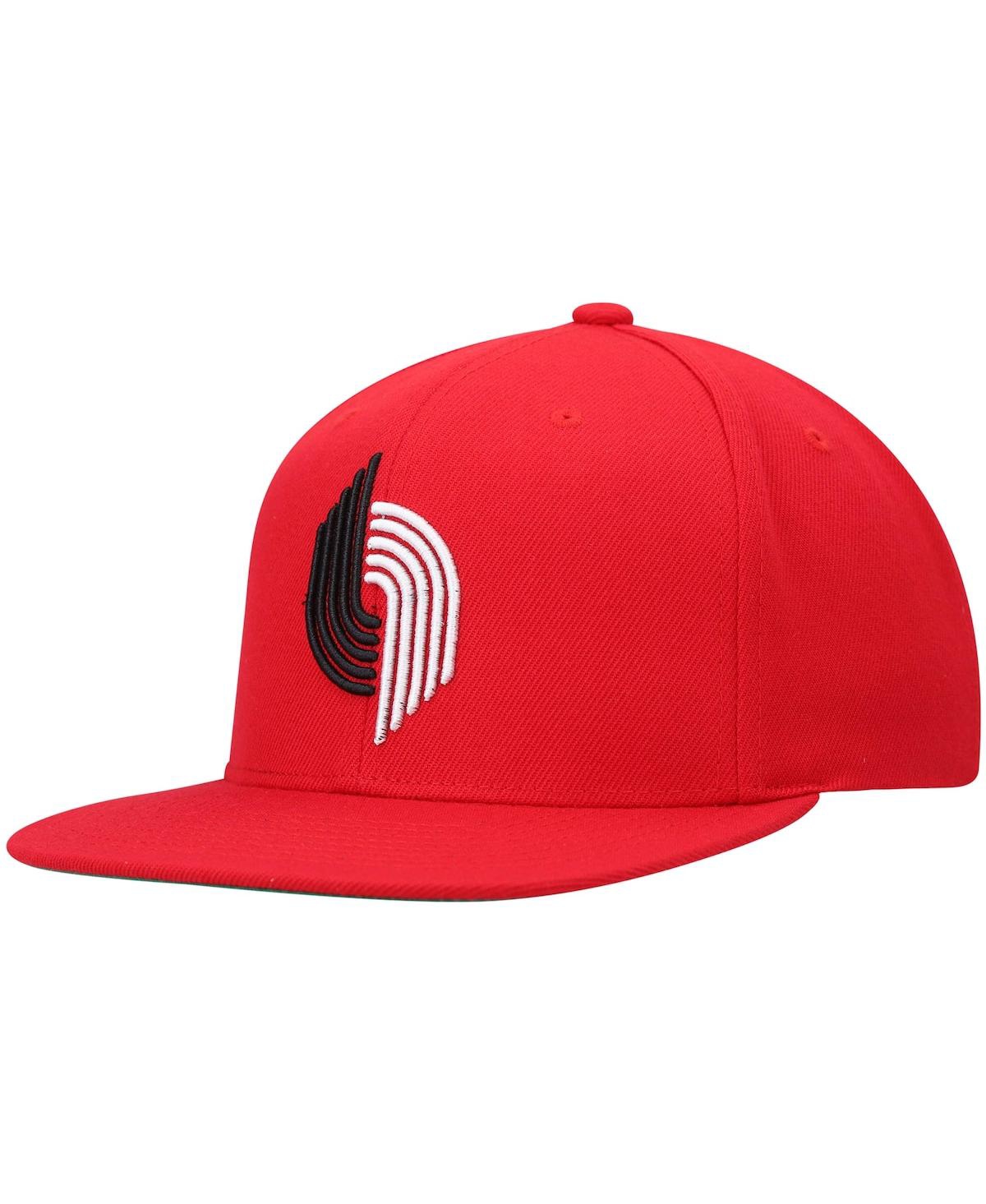Mitchell & Ness Atlanta Hawks Core Basic Snapback Hat Adjustable Cap -  Red/Black/Hardwood Classics