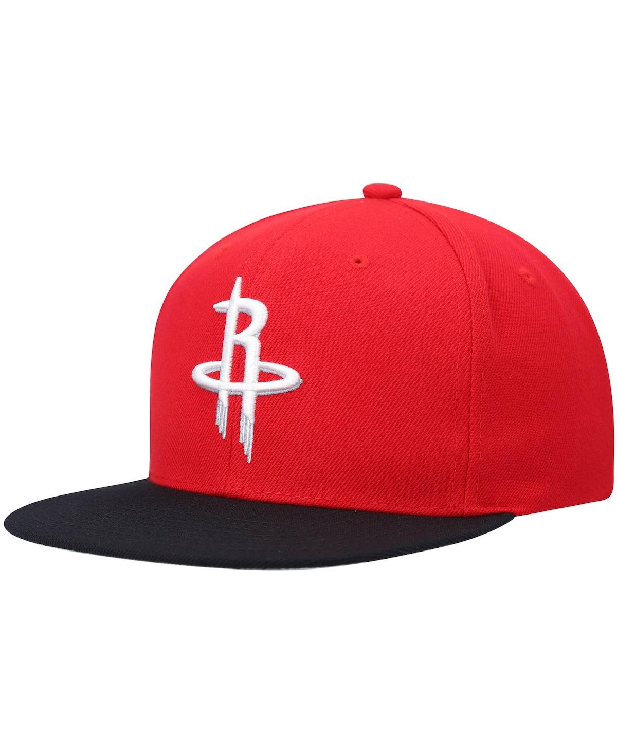Mitchell & Ness Men's  Red And Black Houston Rockets Team Two-tone 2.0 Snapback Hat In Red,black