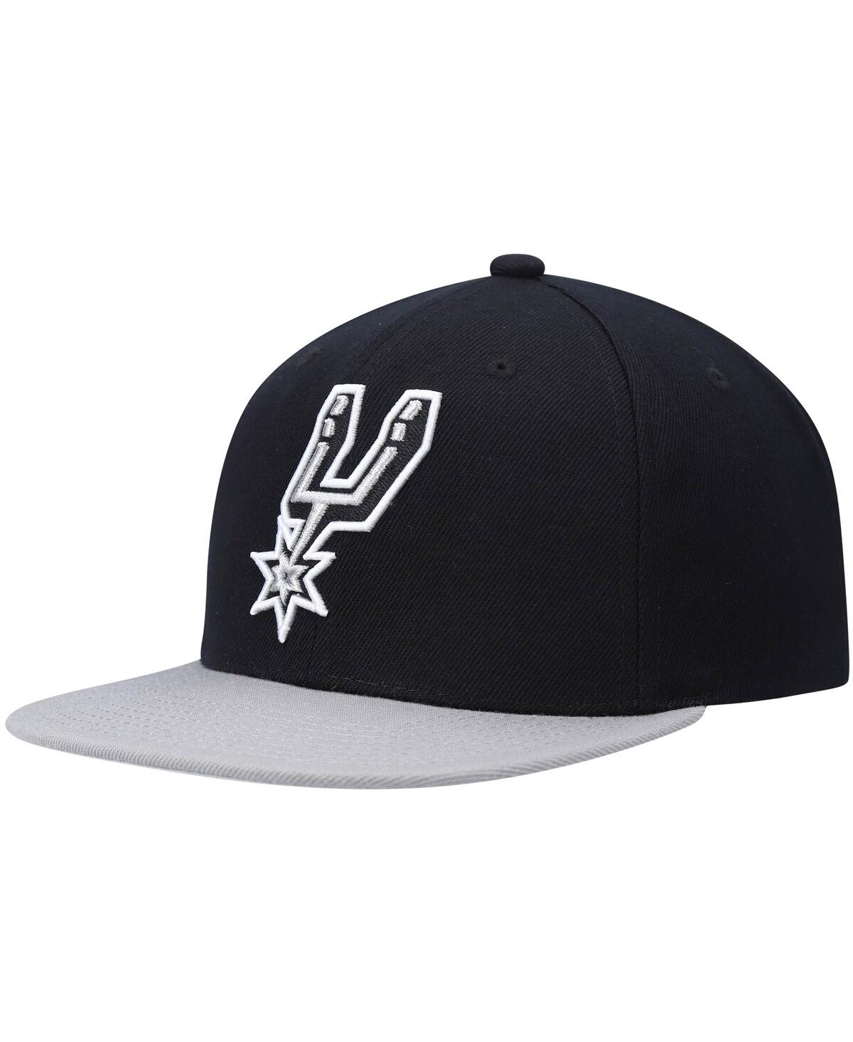 Men's Mitchell & Nessand Silver San Antonio Spurs Team Two-Tone 2.0 Snapback Hat - Black, Silver