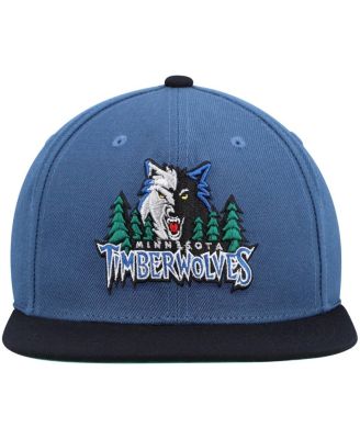 Men's Blue and Black Minnesota Timberwolves Hardwood Classics Team Two-Tone 2.0 Snapback Hat