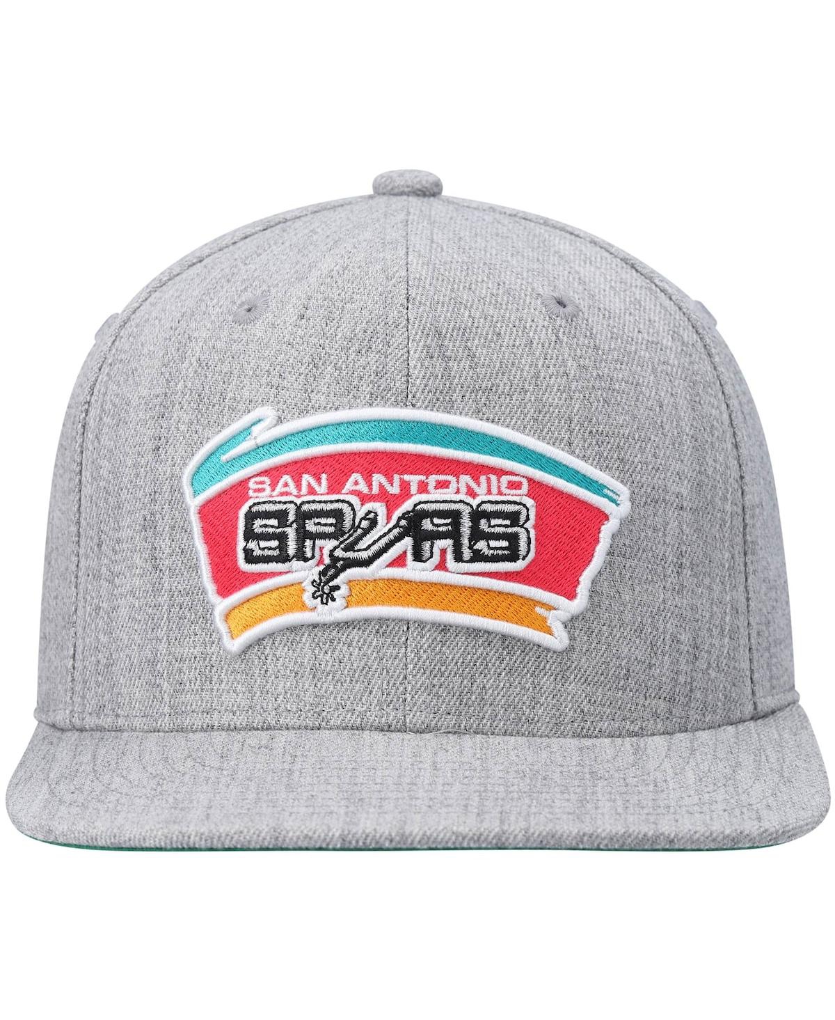 Mitchell & Ness Men's  Heathered Gray San Antonio Spurs Hardwood Classics Team 2.0 Snapback Hat In Heathered Gray