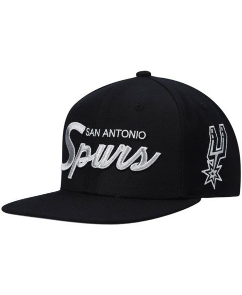 Мужская кепка Mitchell & Ness Black San Antonio Spurs Hardwood Classics Script 2.0 Snapback Hat