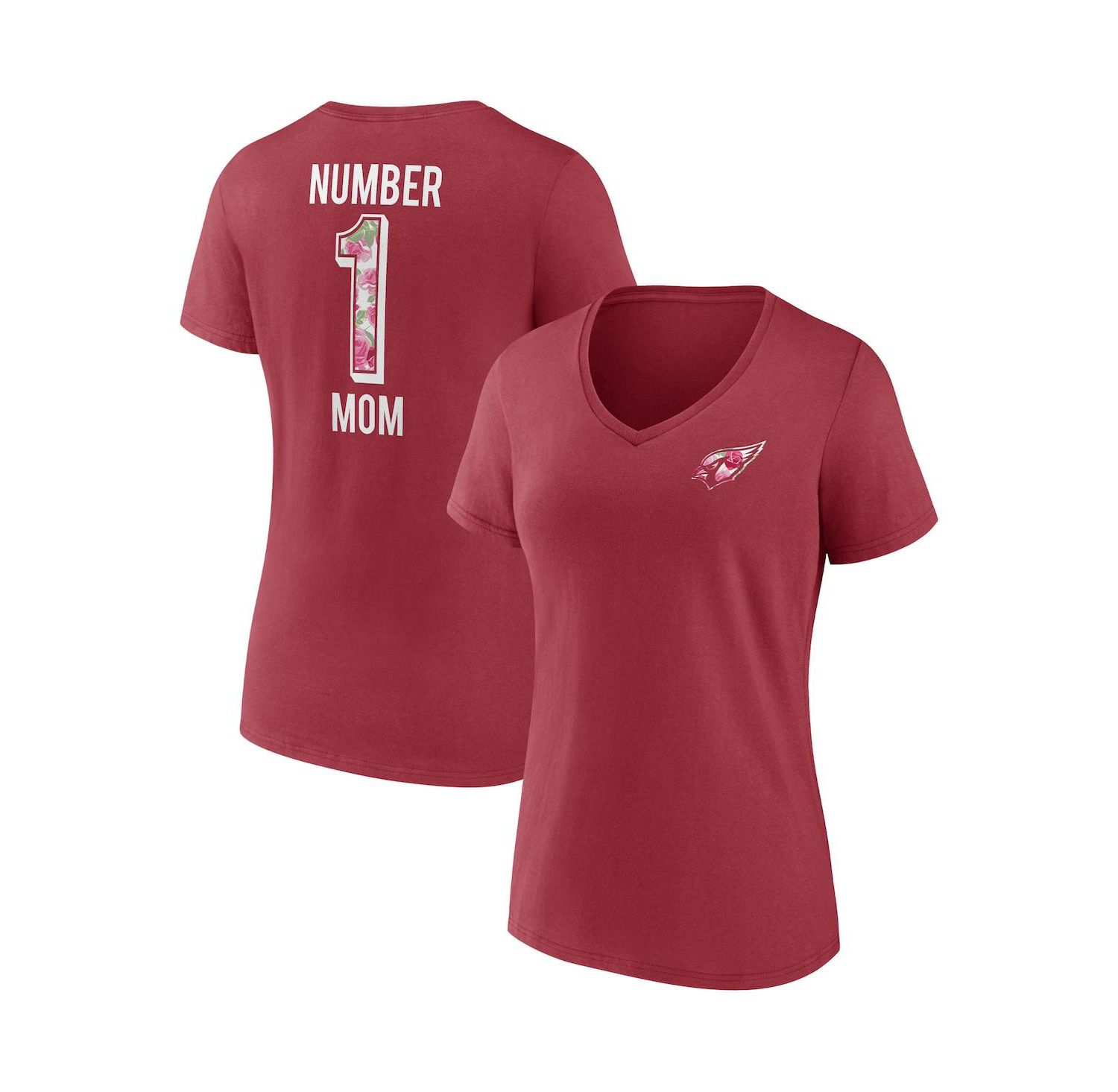 Women's Cardinal Arizona Cardinals Team Mother's Day V-Neck T-shirt