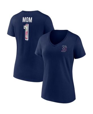 Women's Fanatics Branded Navy Boston Red Sox Team Mother's Day V-Neck T- Shirt