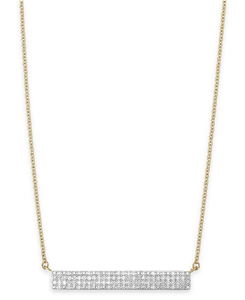 Macy's wrapped™ Diamond Bar Pendant Necklace in 10k Gold (1/4 ct. t.w