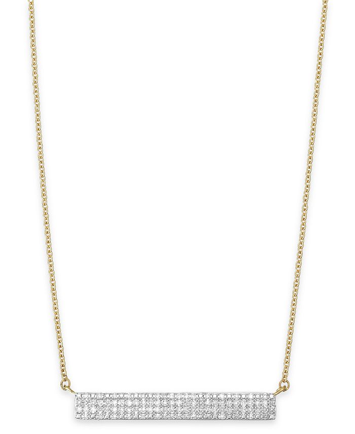 Macy s wrapped Diamond Bar Pendant Necklace in 10k Gold 1 4 ct