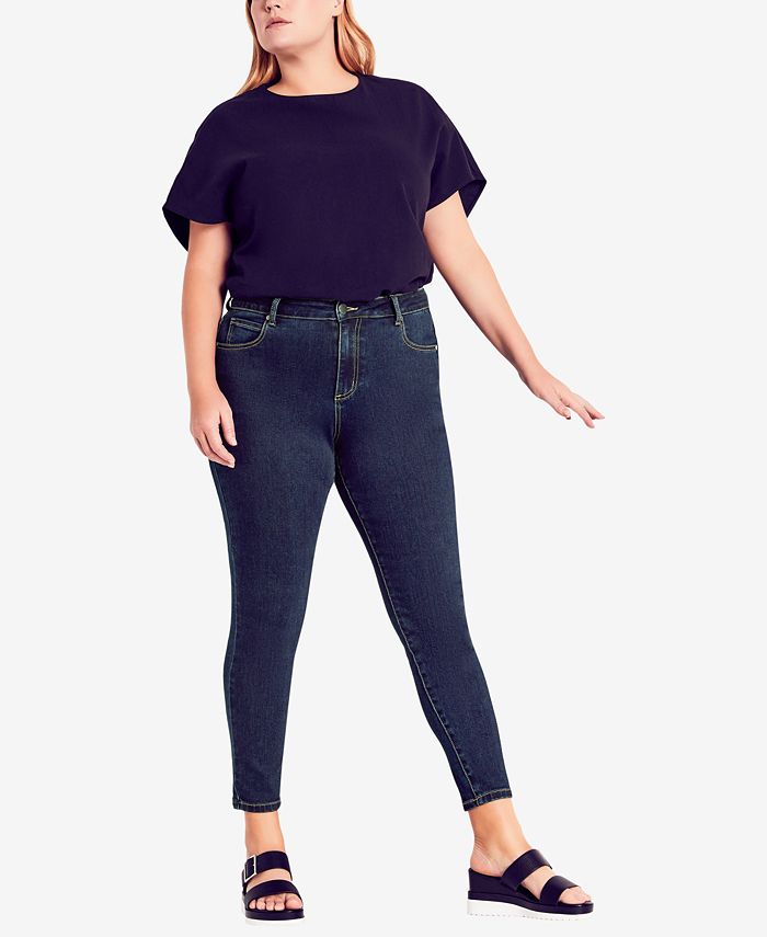City Chic Trendy Plus Size Pacifica 7/8 Jeans - Macy's