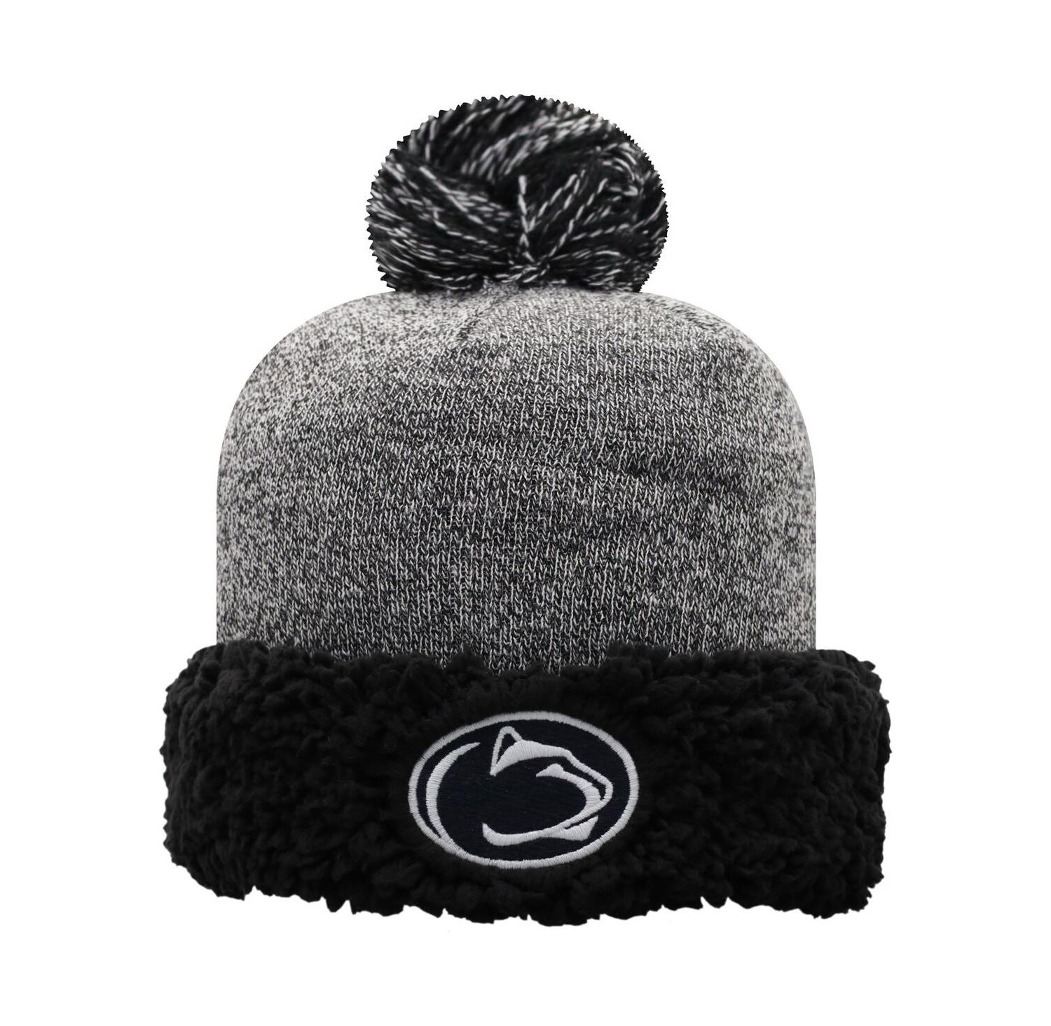 Women's Black Penn State Nittany Lions Snug Cuffed Knit Hat with Pom
