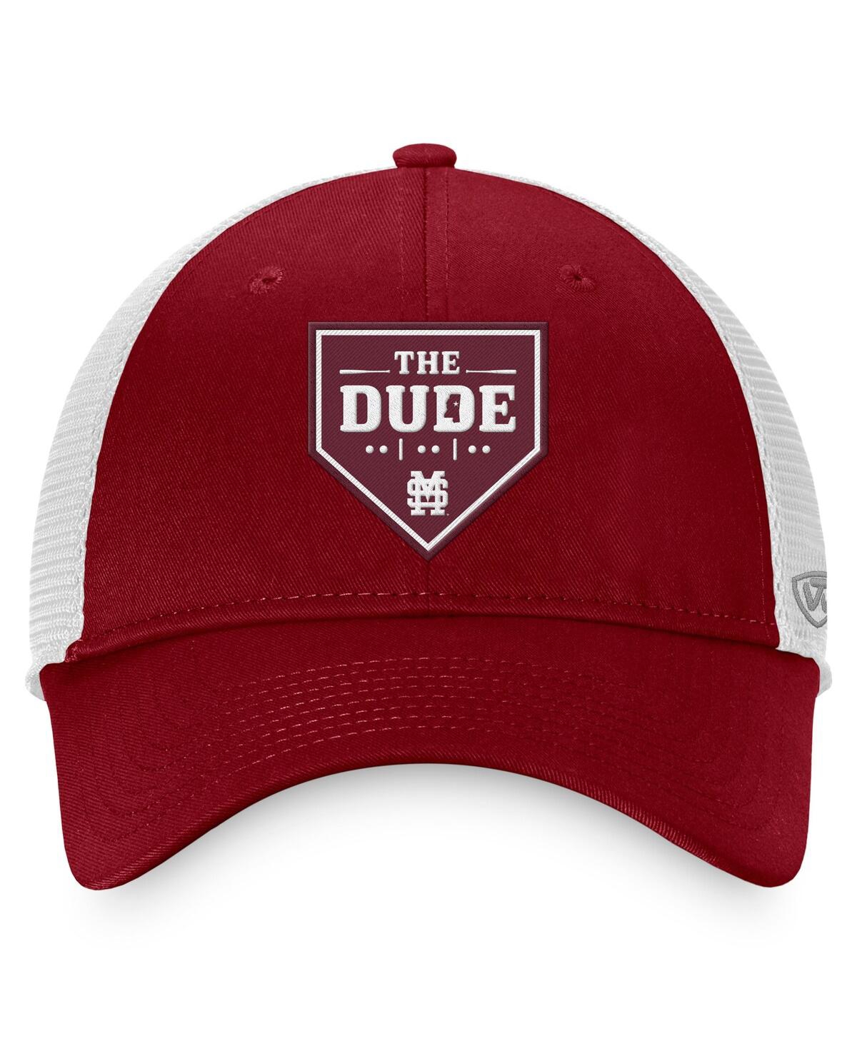 Top Of The World Men's  Maroon Mississippi State Bulldogs The Dude Home Plate Snapback Trucker Hat In Maroon