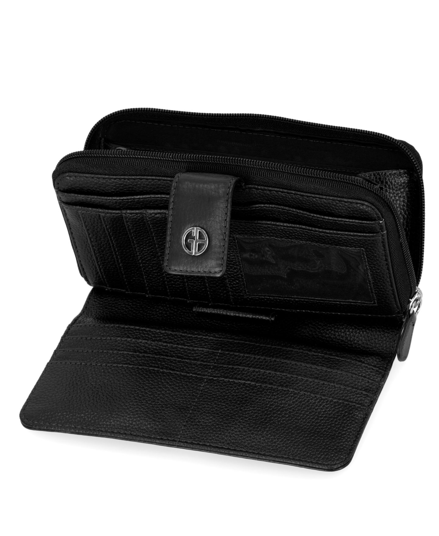Женский кошелёк Giani Bernini Softy Leather All In One Wallet, цвет: Чёрный / Серебряный — фото 4