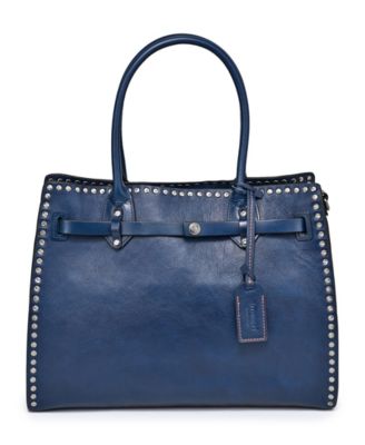 Westland Large Studded Leather Satchel Bag