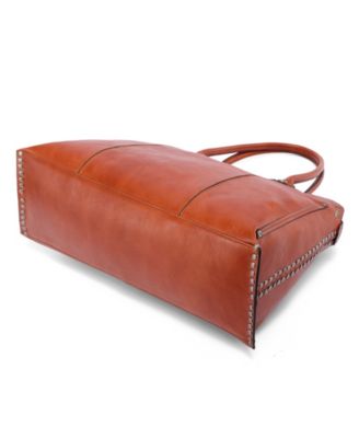 Women's Genuine Leather Soul Stud Satchel Bag