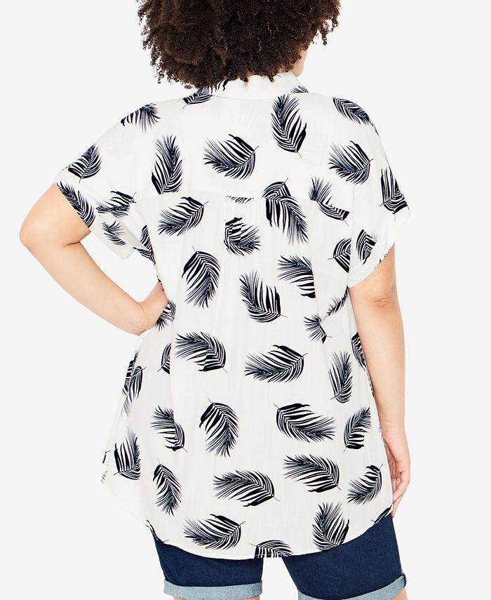 Avenue Plus Size Bowling Print Shirt & Reviews Tops Plus Sizes Macy's