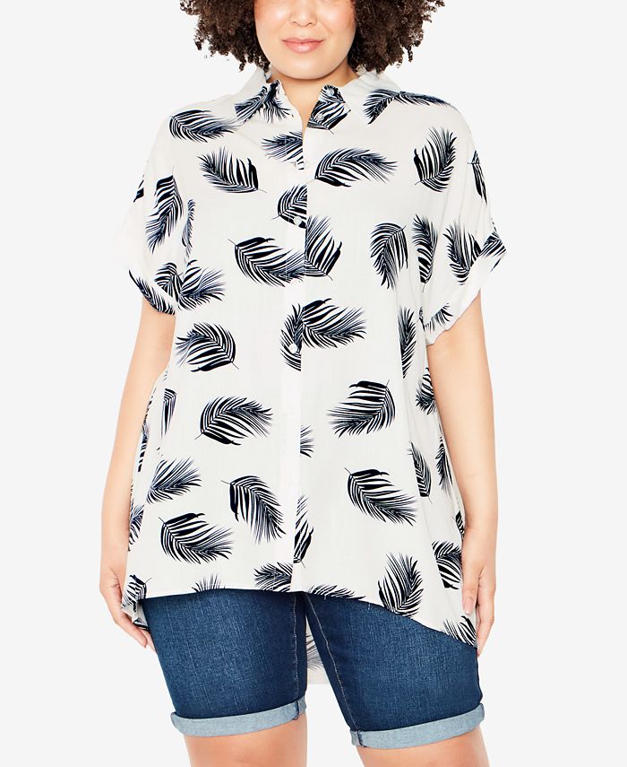 AVENUE Plus Size Bowling Print Shirt Macy's