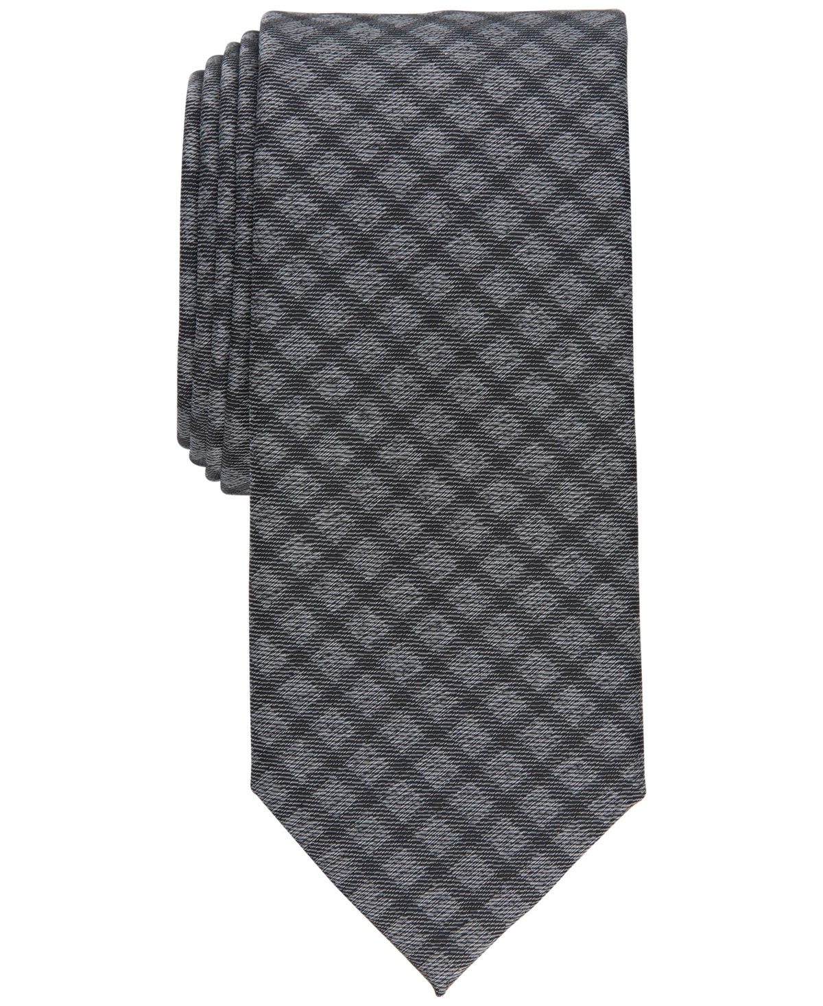 Alfani Men's Gahln Check Tie, Created For Macy's In Charcoal