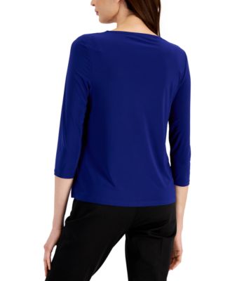 Petite Twist-Neck Top