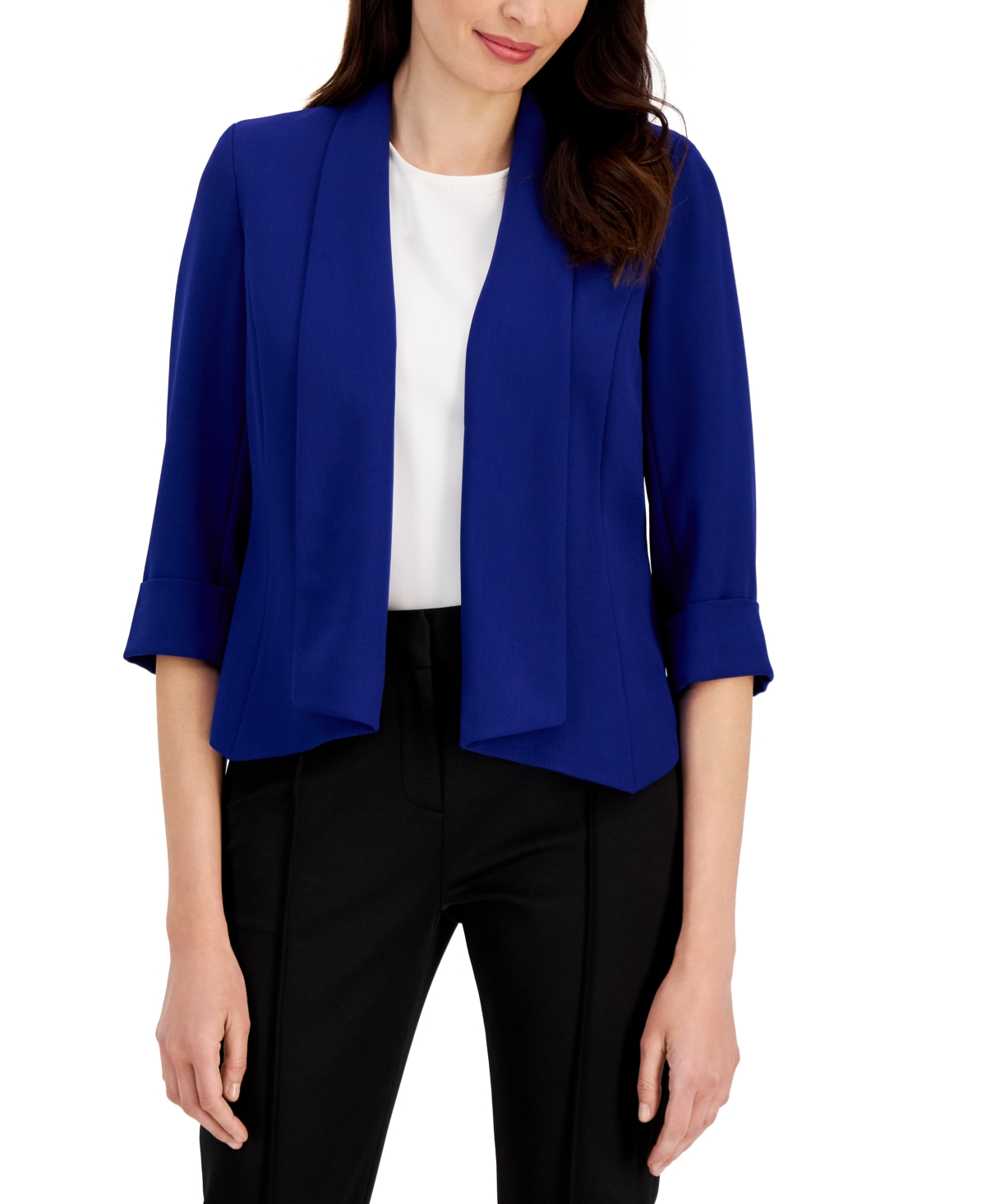 Kasper Open front Soft Blazer In Royal Blue ModeSens