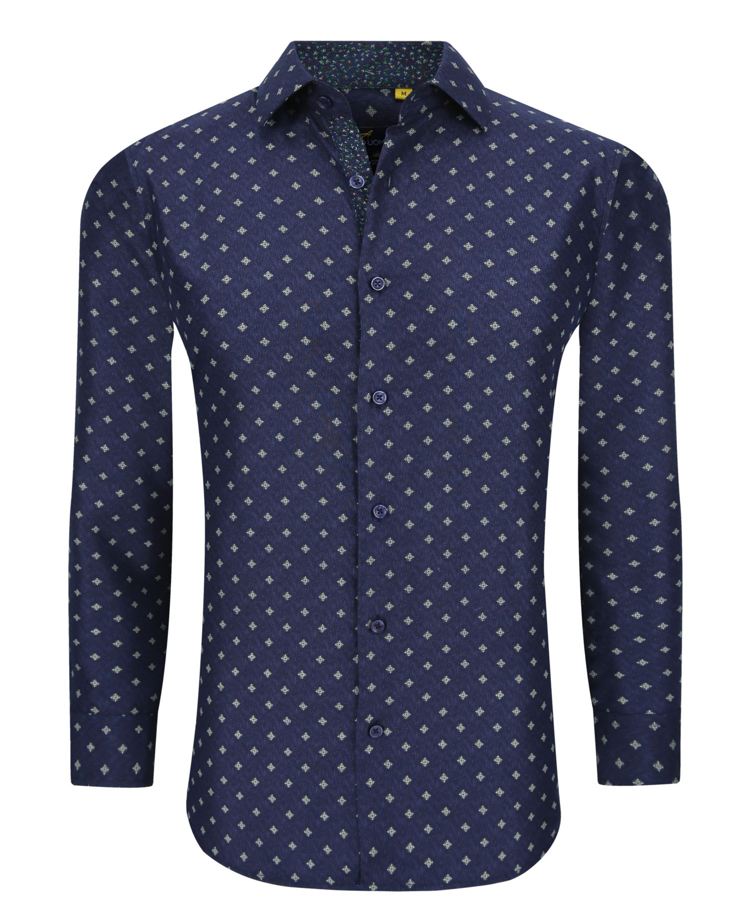 Men's Business Geometric Long Sleeve Button Down Shirt
