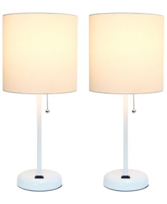 Stick Lamp with Charging Outlet, Set of 2