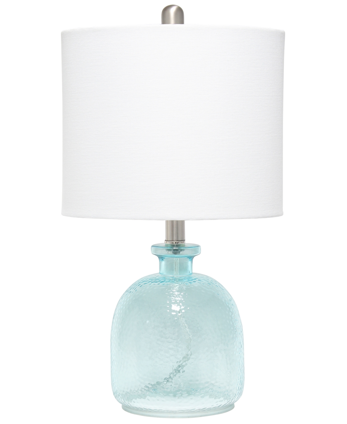 Shop Lalia Home Clear Hammered Glass Jar Table Lamp In Clear Blue