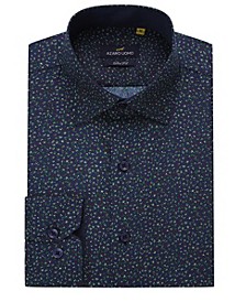 Men's Business Geometric Long Sleeve Button Down Shirt