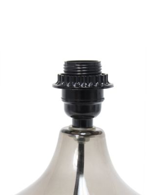 Glass Raindrop Table Lamp with Fabric Shade, Green with White Shade