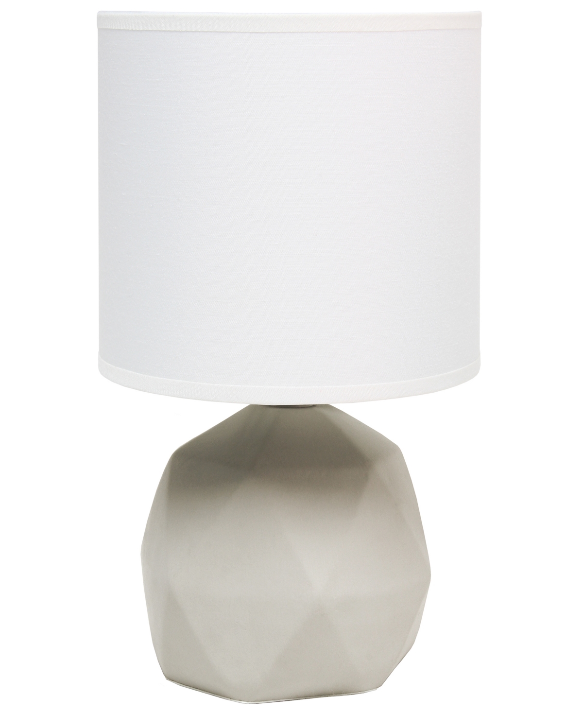 Simple Designs Geometric Concrete Lamp In White