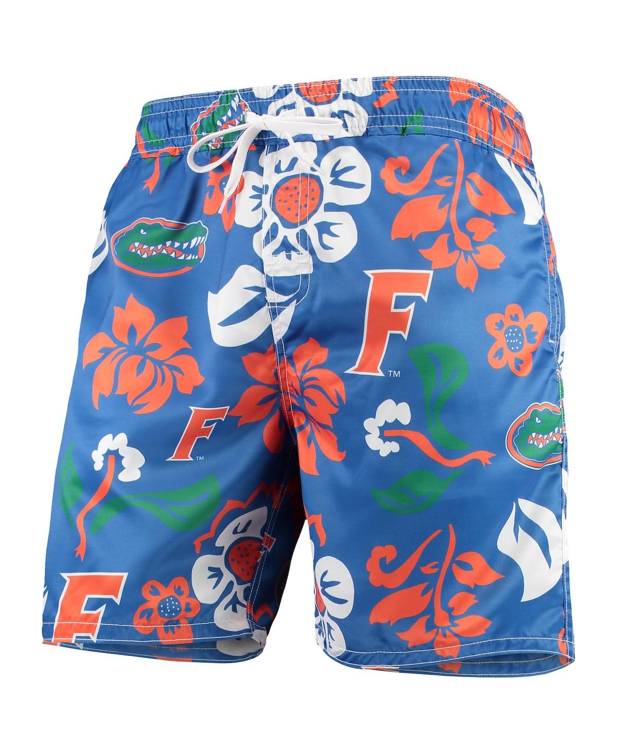 Men's Wes & Willy Royal Florida Gators Floral Volley Swim Trunks - Royal