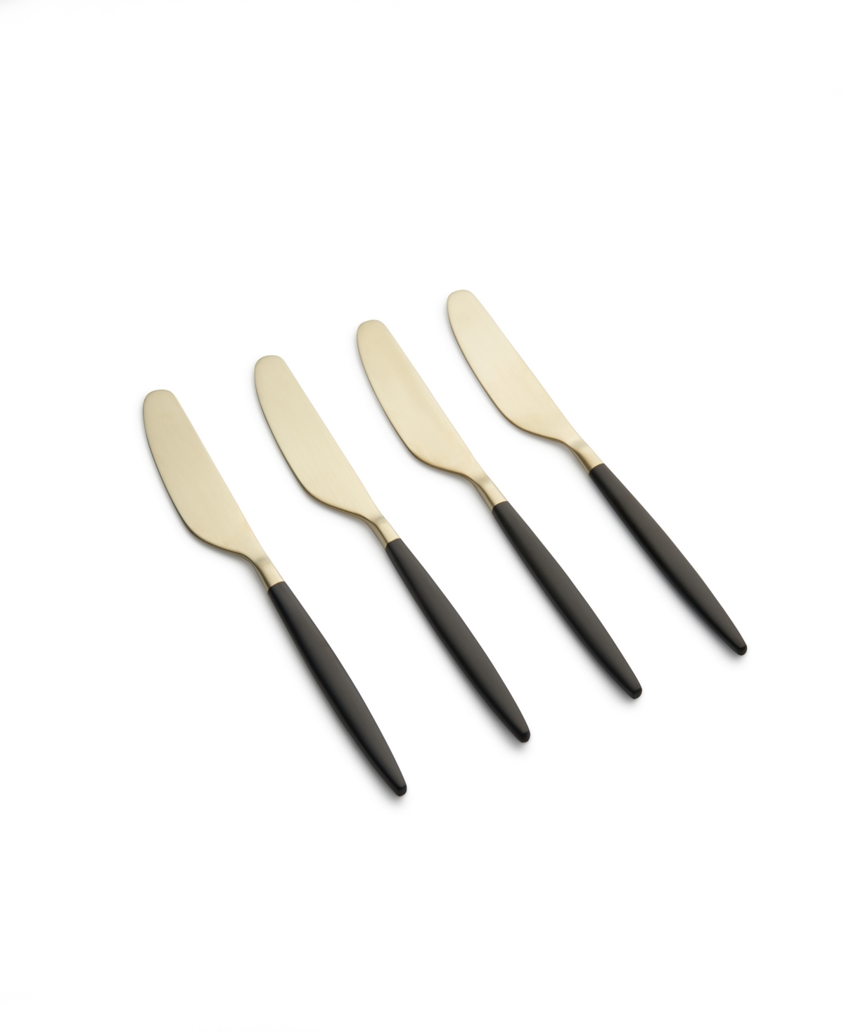 Cambridge Silversmiths Gaze Two Tone Black-gold Satin Spreaders Set, 4 Piece In Black And Champagne Gold-tone