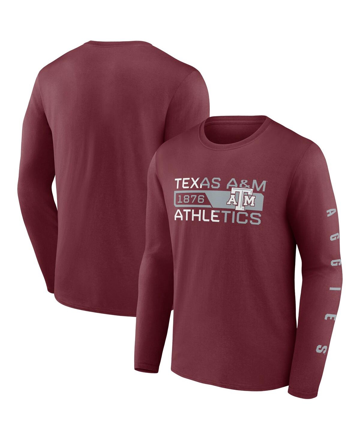 Men's FanaticsTexas A M Aggies Broad Jump 2-Hit Long Sleeve T-shirt - Maroon