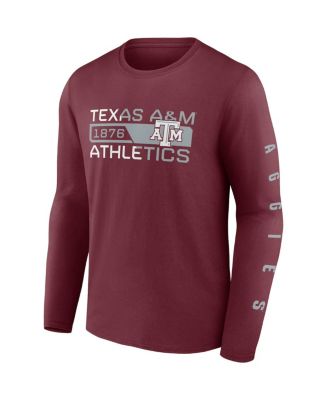 Men's Maroon Texas A M Aggies Broad Jump 2-Hit Long Sleeve T-shirt