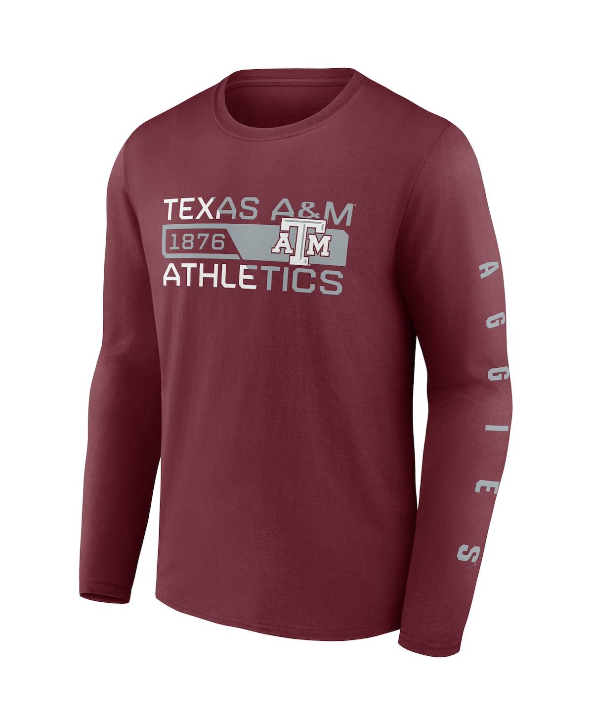 Men's FanaticsTexas A M Aggies Broad Jump 2-Hit Long Sleeve T-shirt - Maroon