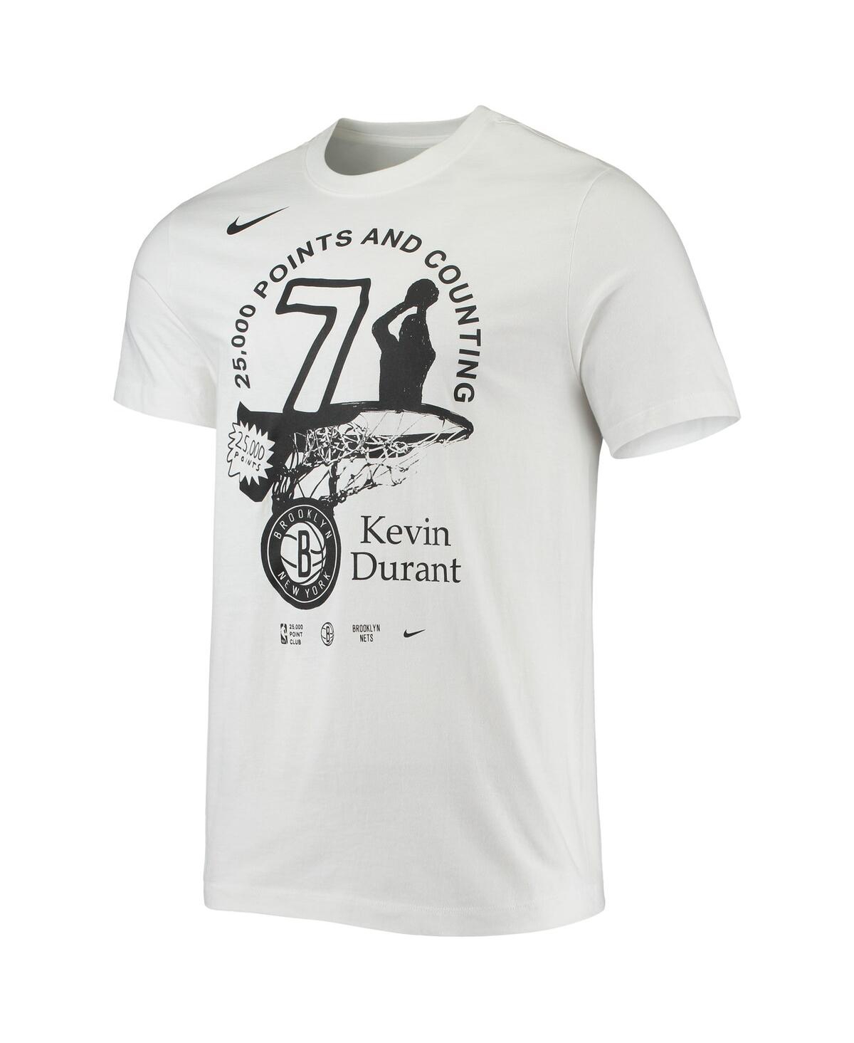 Shop Nike Men's  Kevin Durant White Brooklyn Nets 25k Points T-shirt