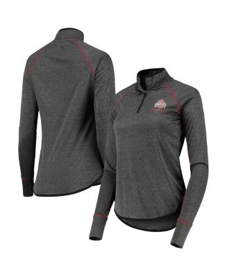 Women's Colosseum Black Ohio State Buckeyes Stingray Raglan Quarter-Zip ...