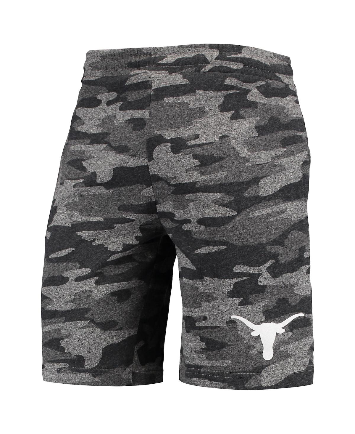 Concepts Sport Men's  Charcoal, Gray Texas Longhorns Camo Backup Terry Jam Lounge Shorts In Charcoal,gray