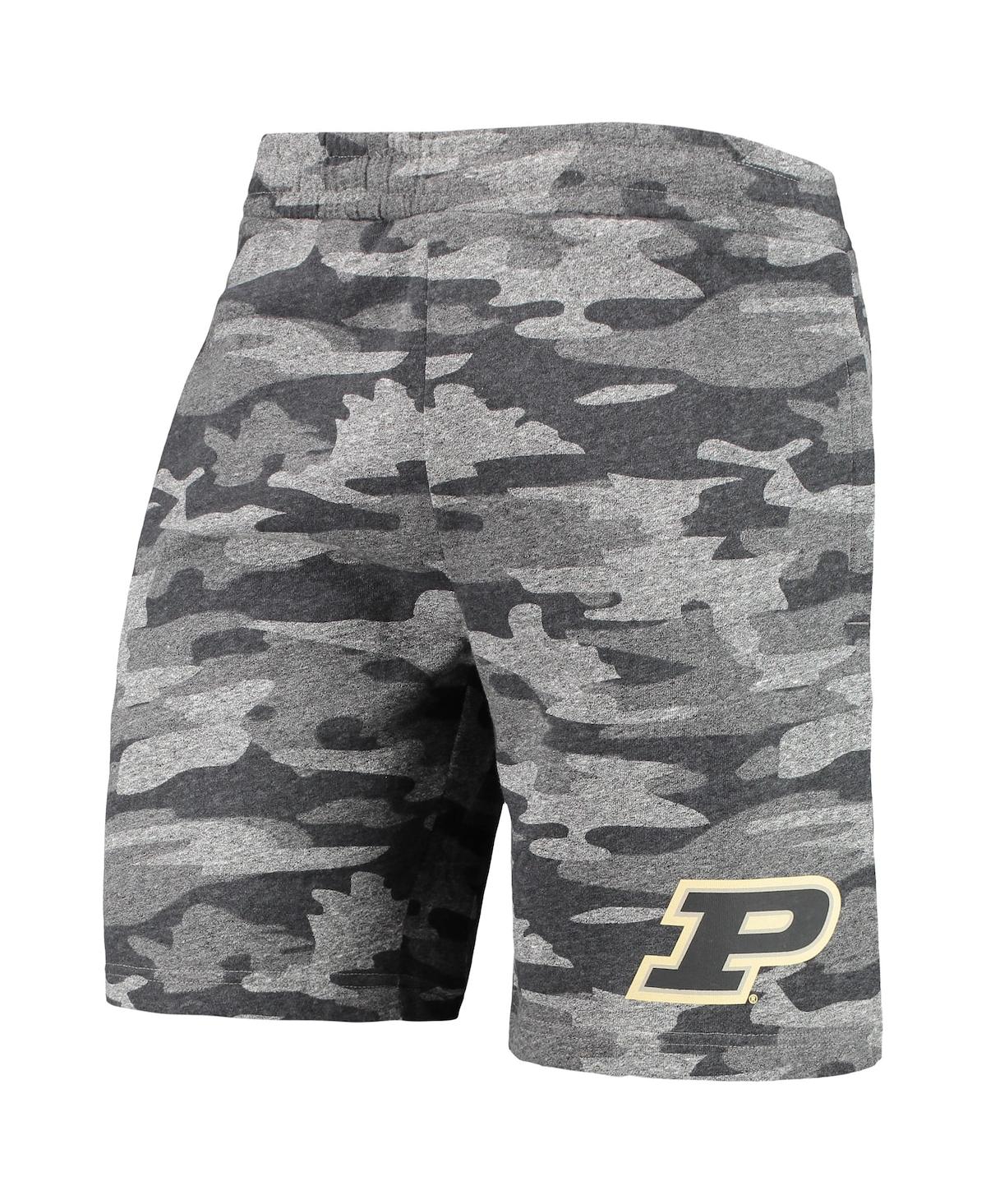 Shop Concepts Sport Men's  Charcoal, Gray Purdue Boilermakers Camo Backup Terry Jam Lounge Shorts In Charcoal,gray