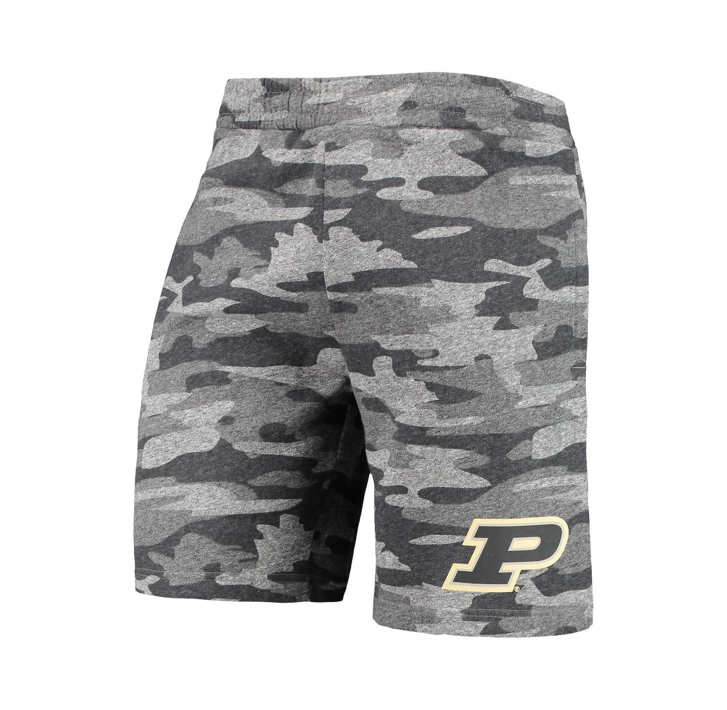 Men's Charcoal, Gray Purdue Boilermakers Camo Backup Terry Jam Lounge Shorts