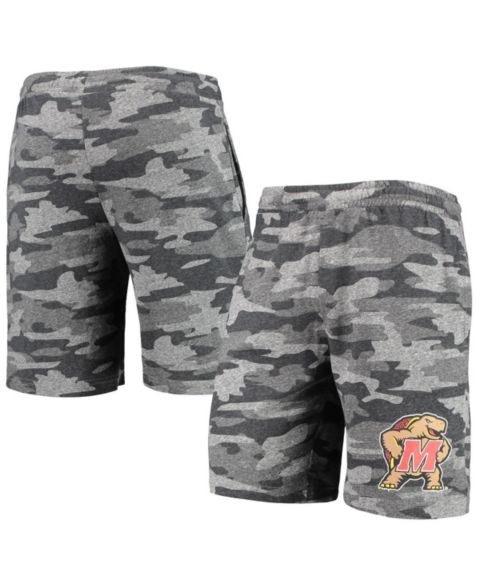 Мужские шорты Concepts Sport Charcoal, Gray Maryland Terrapins Camo Backup Terry Jam Lounge